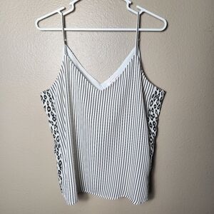 Skies are Blue Leopard Stripe Mixed Print Camisole-Size L